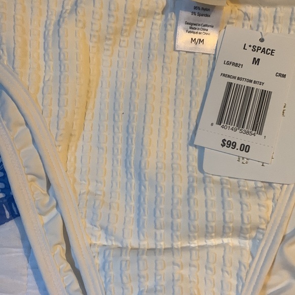 NWT L Space Frenchi Bikini Bottom bitsy Cream Rib - Picture 16 of 16